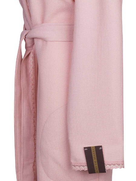 картинка Селеста (розовый) XL Халат вафельный с капюшоном Розовый 